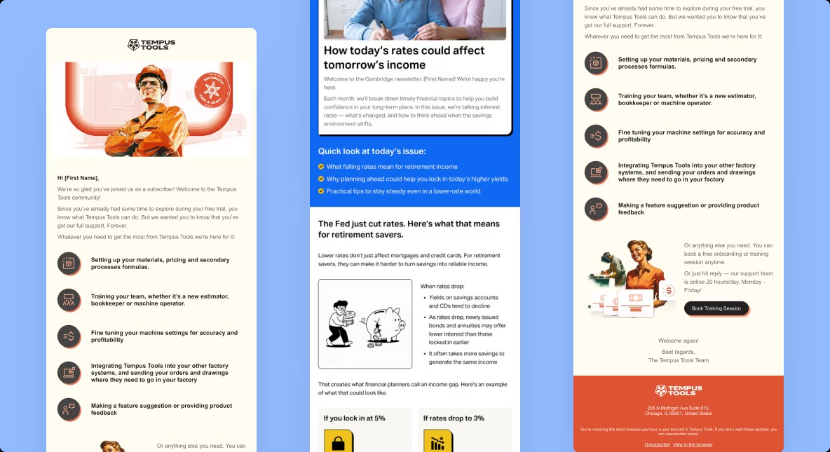 Email campaign design